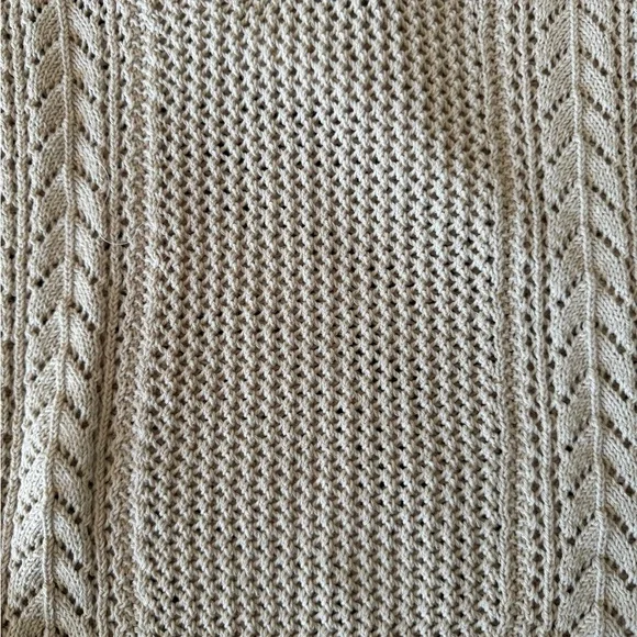 NWT Talbots Cream & White V-Neck Women's Sweater SZ M (Summer 2025) - Picture 5 of 16